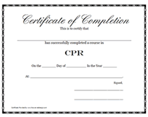 CPR Training Certificate